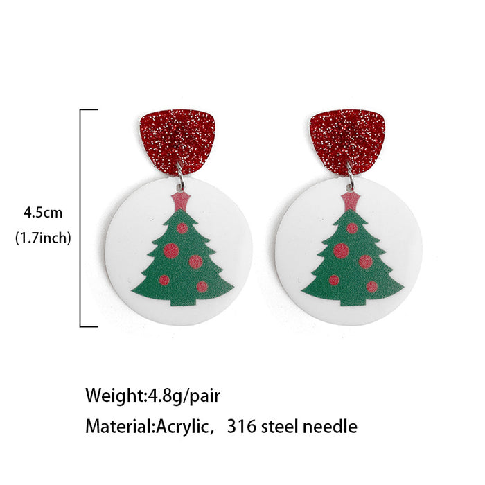 Wholesale Christmas New Flash acrylic earrings Christmas biscuit earrings holiday earrings