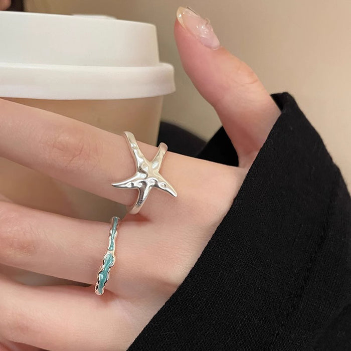 Wholesale Seaside Irregular Starfish Ring Women's Ring Women's Opening Adjustable