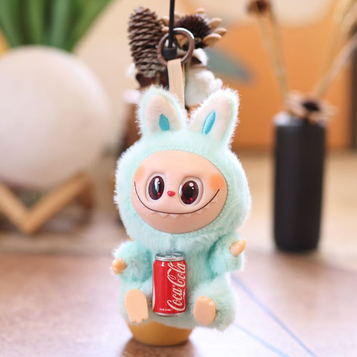 Wholesale Cute and cute second generation Coke vinyl rabbit pendant plush toy doll little rabbit bag pendant keychain