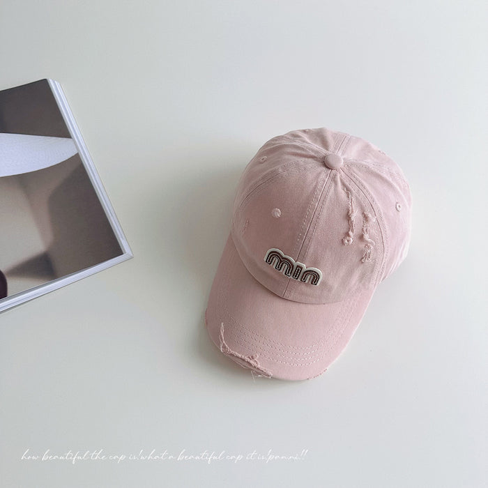 Wholesale Children's retro vintage baseball cap, three-dimensional letter duckbill cap, niche sun hat