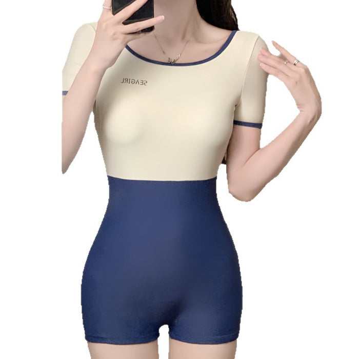 Wholesale Swimsuit, slightly chubby girl, covering her flesh, one-piece racing, conservative hot spring swimming pool, exclusive high-end feeling