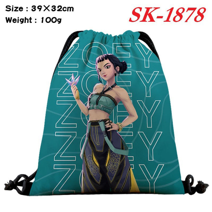 Wholesale Kpop drawstring storage bag with large capacity and full color design also functions as a shopping bag