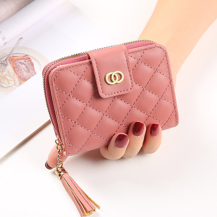 Wholesale ladies short wallet women zipper wallet Korean version of large capacity
