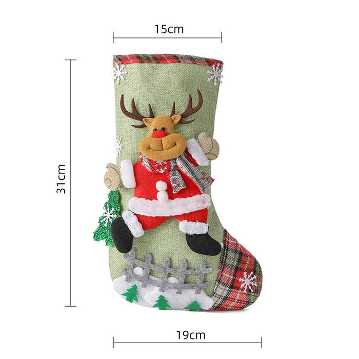 Wholesale Christmas Stockings Christmas Gift Bag Christmas Small Stockings Pendant Christmas Tree Hanging Ornament Bag