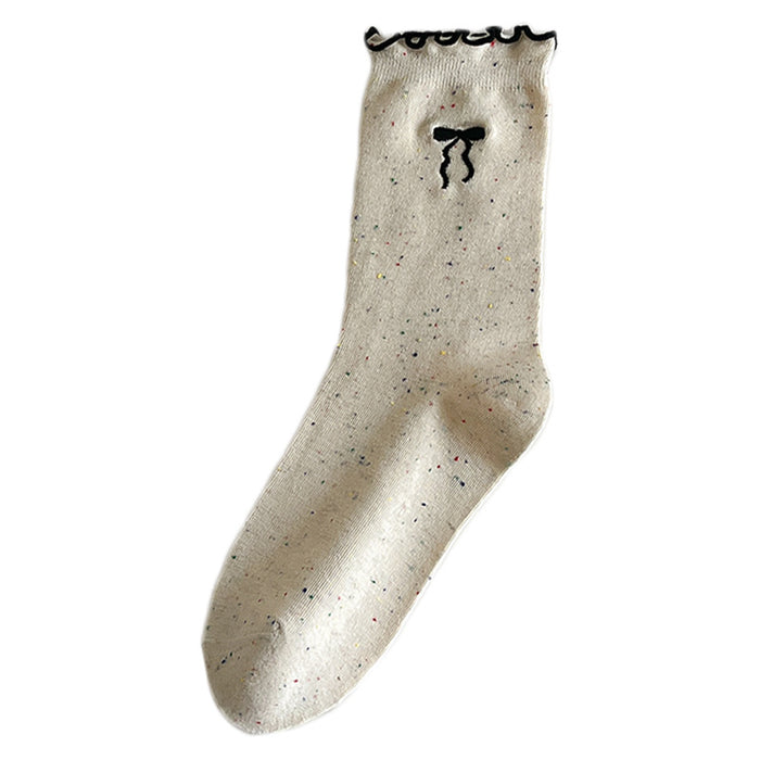 Wholesale New Socks Stacking Socks Cute Embroidered Bow Middle Socks
