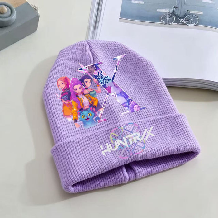 Wholesale KPOP Knitted Cartoon Letter Print Hat