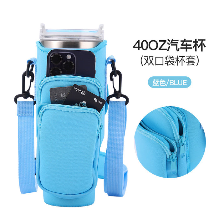 Wholesale 40oz Crossbody Strap Cup Holder Car Handle Cup Holder 40OZ Ice Cup Neoprene Water Cup Holder JDC-CH-JinLun012