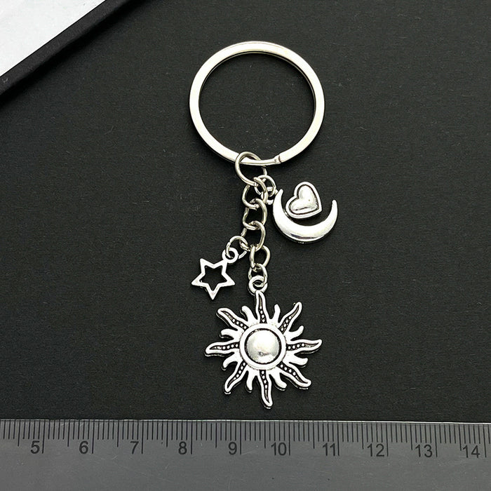 Wholesale Sun Moon Heart Star Zinc Alloy Keychain JDC-KC-LuNeng014