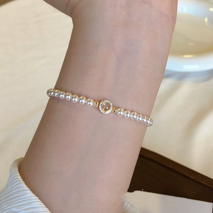 Wholesale Pearl sterling silver bracelet for women, light luxury, niche, high-end feel bracelet