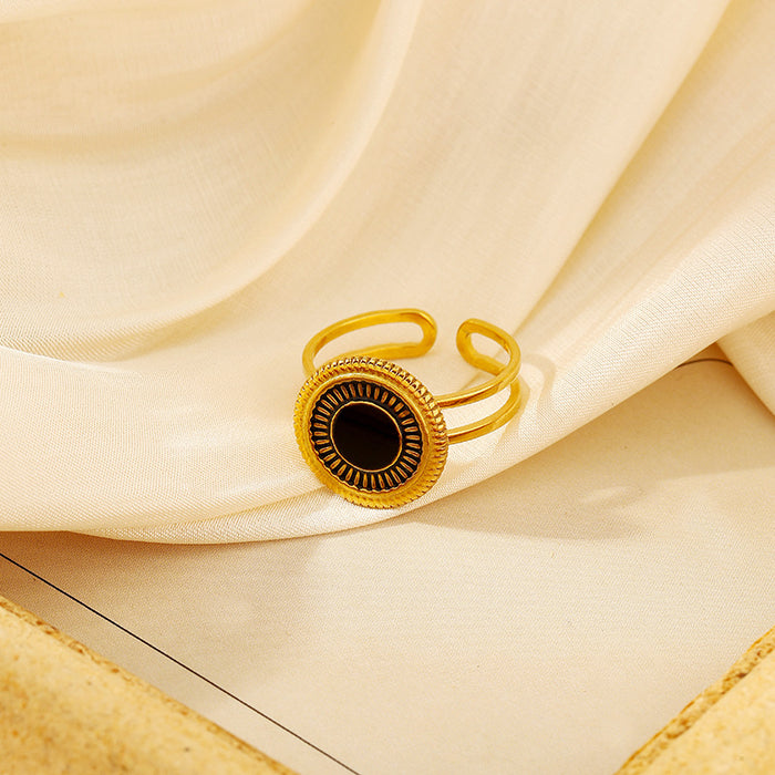 Wholesale Drip oil titanium steel ring, simple and luxurious geometric octagonal star heart stainless steel ring