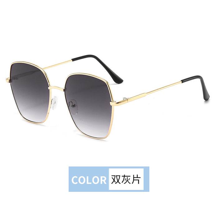 Wholesale Sunglasses Women's  UV-resistant Sunglasses Gradient Large Frame Metal Sunglasses