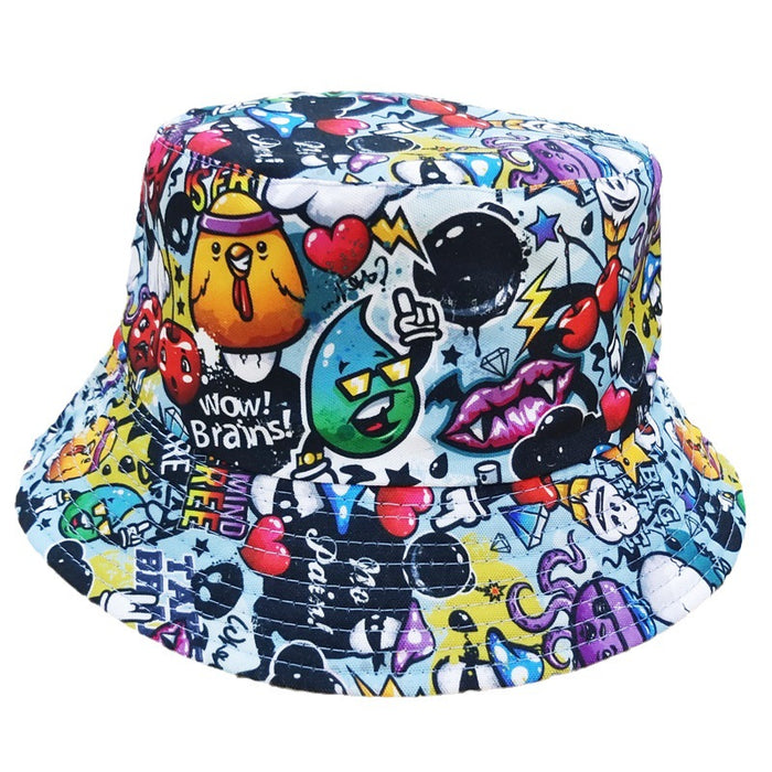 Wholesale Cartoon Print Cotton Bucket Hat JDC-FH-BoD017