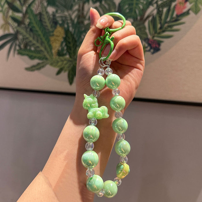 Wholesale Creative Cute Cartoon Beaded Keychain Colorful Beads Car Keychain Pendant Accessories