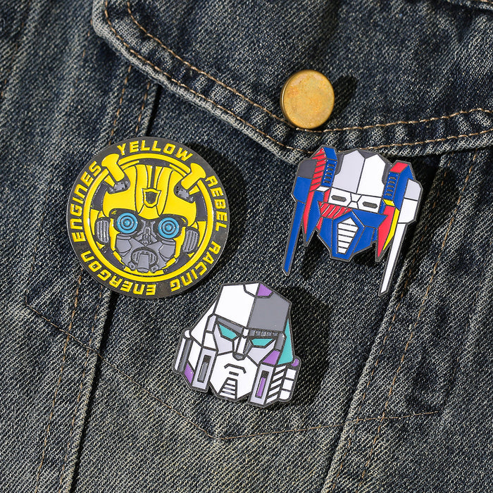 Wholesale Stylish Cartoon Robot Brooch Metal Pin For Backpack Hat Clothing Resale
