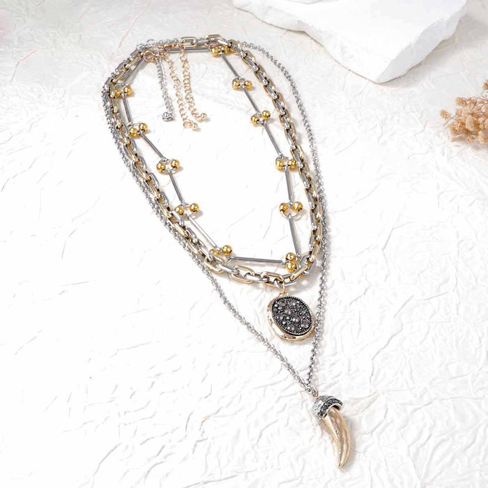 Wholesale Alloy Animal Horn Three Pendant Necklace Casual Niche All-match Women's Style