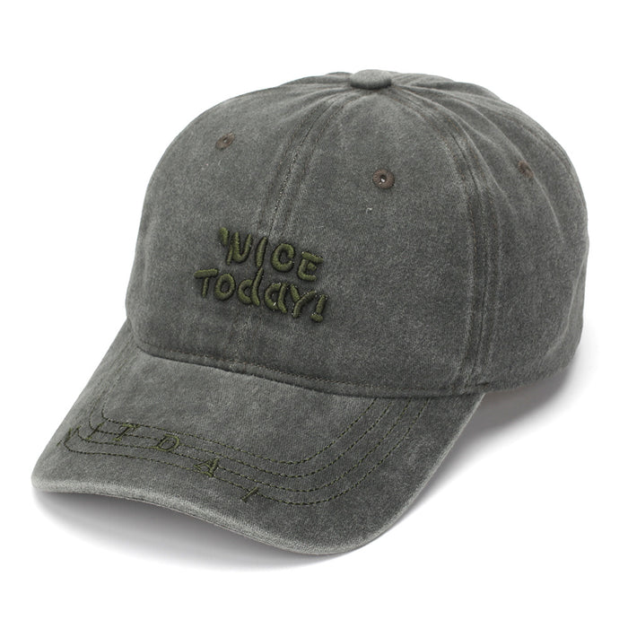 Wholesale Vintage Embroidered Baseball Cap – Grey Distressed Cotton Sun Protection Women' s Fashion Hat