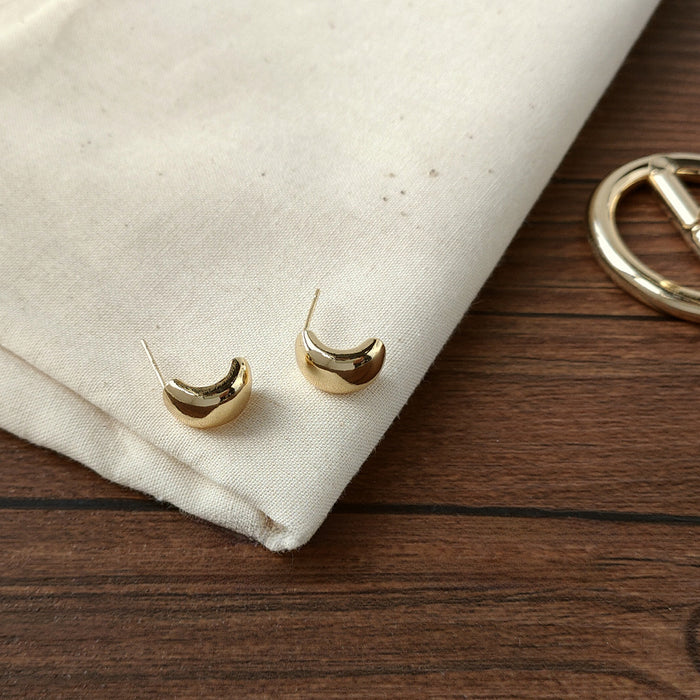 Wholesale Silver needle gold-plated earrings