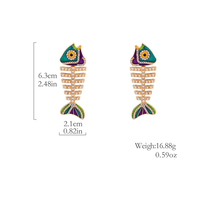 Wholesale Fashionable and atmospheric color diamond exaggerated alloy diamond studded earrings and earrings