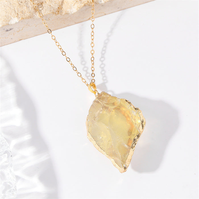 Wholesale Natural Stone Irregular Pendant Necklace Trendy Fashion Accessory Gift MOQ≥2