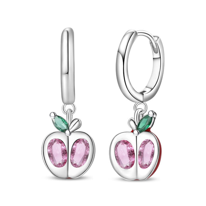 Wholesale Silver Plated Fruit Earrings Strawberry Grape Cherry Party Jewelry Accessory