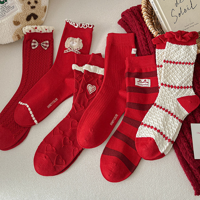 Wholesale Socks, mid tube socks, autumn cute cartoon cotton socks