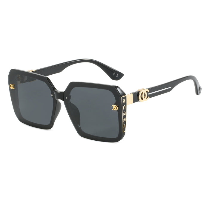 Wholesale UV resistant square frame round face sunglasses with a high-end feel