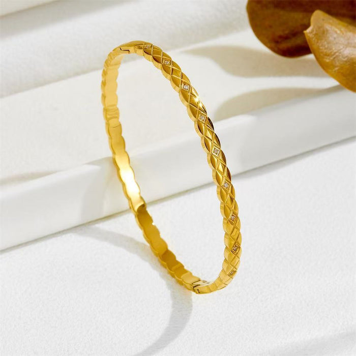 Wholesale Six-pointed Star Buckle Gold Plated Stainless Steel Zirconium Bracelet