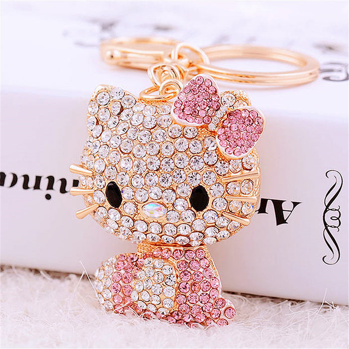 Wholesale Diamond car keychain metal bag pendant keychain ring gift