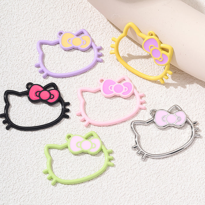 Wholesale hollow kitten alloy key pendant  bag decoration jewelry accessories pendant