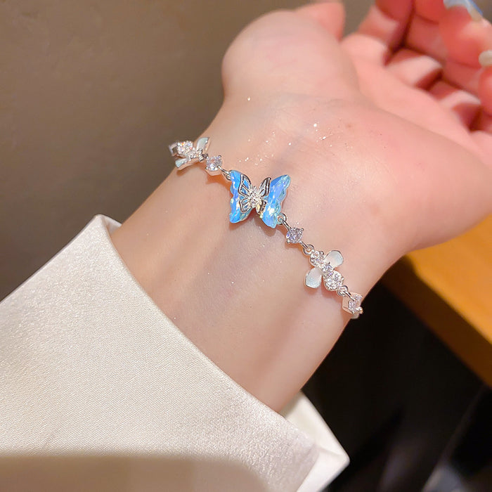 Wholesale Resin CZ Butterfly Flower Slider Bracelet Trendy Jewelry Accessory