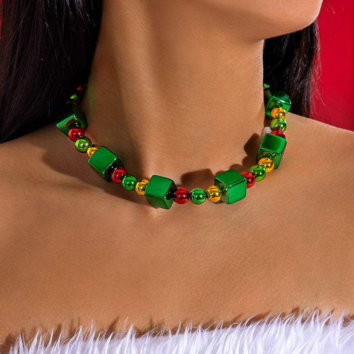 Wholesale Colorful Pumpkin Knot Star Square Block Beaded Chain Necklace MOQ≥2