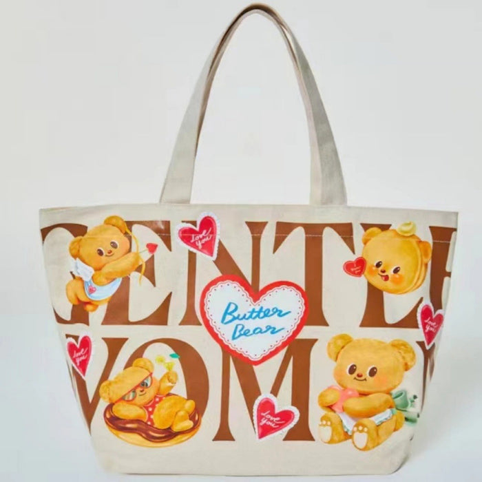 Wholesale Canvas Bag Bear Joint Tote Bag Cute Cartoon Large Capacity Handbag