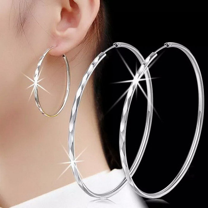 Wholesale Fashion earrings supply silver earrings diamond car flower earrings, oversized circle earrings