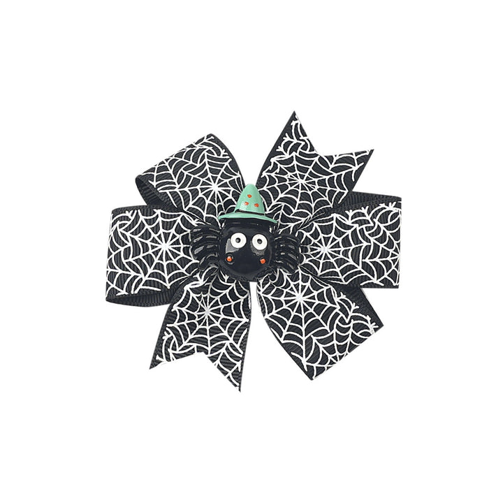 Wholesale Halloween Children's Three-layer Swallowtail Bow Fabric Hairpin JDC-HC-QiuN010