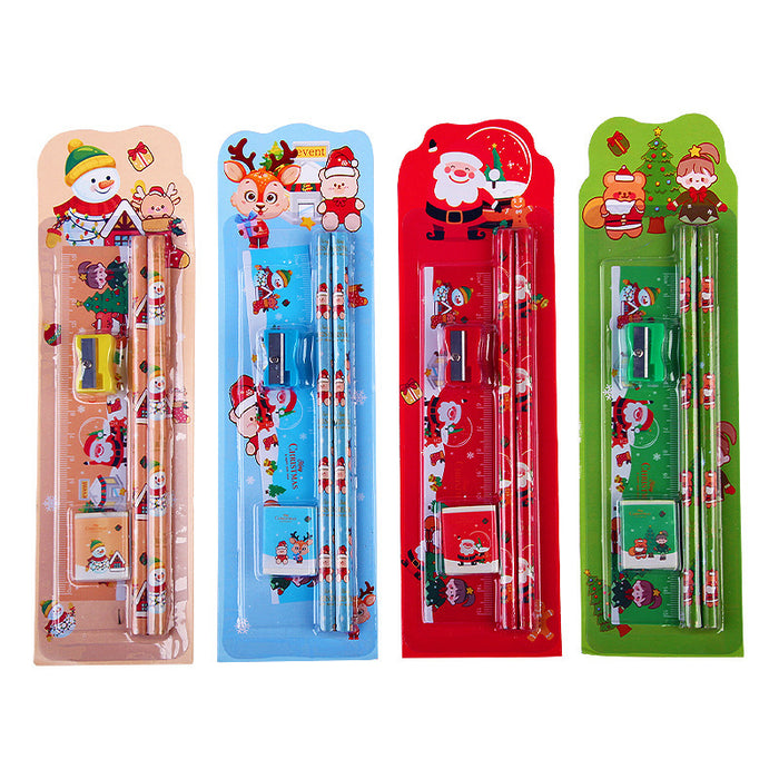 Wholesale Christmas pencil eraser pencil stationery set prizes Christmas gifts