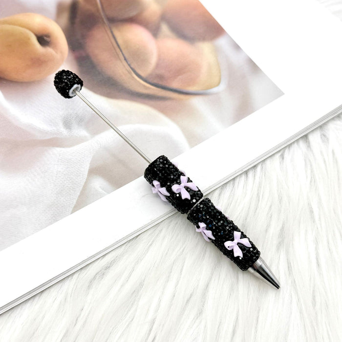 Wholesale Rhinestone Bow Beaded Pen – DIY Creative Ballpoint Pen for Office,  minimum quantity: 2