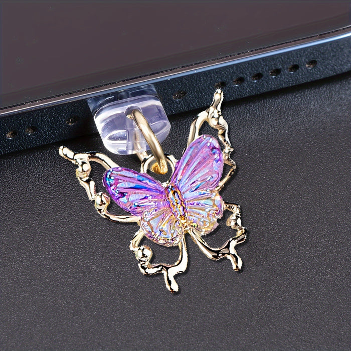 Wholesale Butterfly gradient butterfly mobile phone dust plug