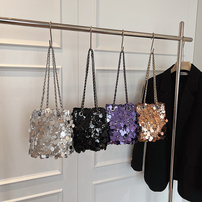 Wholesale Fashion Sequin Bucket Bag Chain Bag Shoulder Bag JDC-SD-TY018