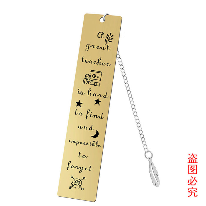 Wholesale Stainless Steel Teacher's Day Bookmark JDC-BM-GangG001