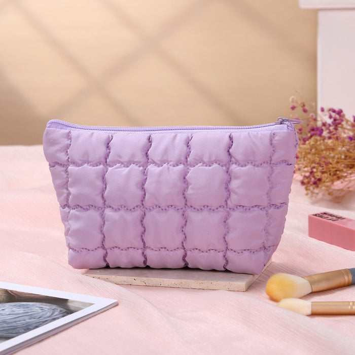 Wholesale Modern Chic Pink Octagonal Cosmetic Bag Polyester Travel Makeup Pouch Fashion Accessory For Resale