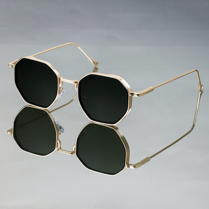 Wholesale New metal polygon sunglasses with sun shading and high-end feel, fashionable and trendy sunglasses