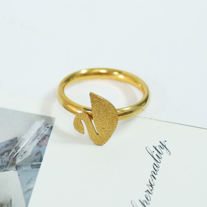 Wholesale Gold frosted ring, niche titanium steel ring, light luxury and high-end design