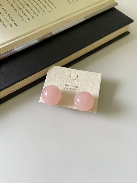 Wholesale New Colored Candy Ball Earrings Silver Needle Temperament Round Earrings Earrings