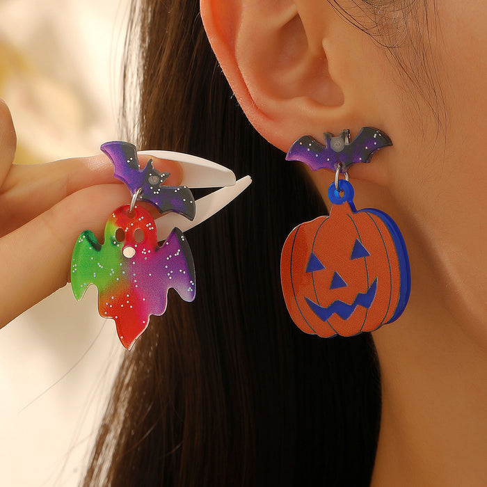 Wholesale  candy ghost hat earrings acrylic small holiday earrings cartoon cute funny earrings