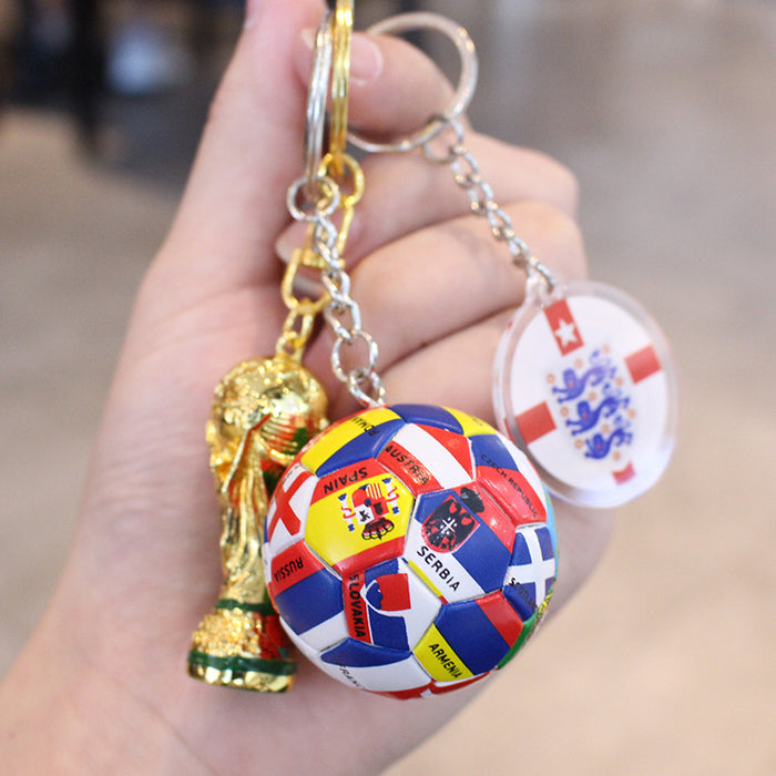Wholesale Football Acrylic Car Keychain Pendant Gift for Fans