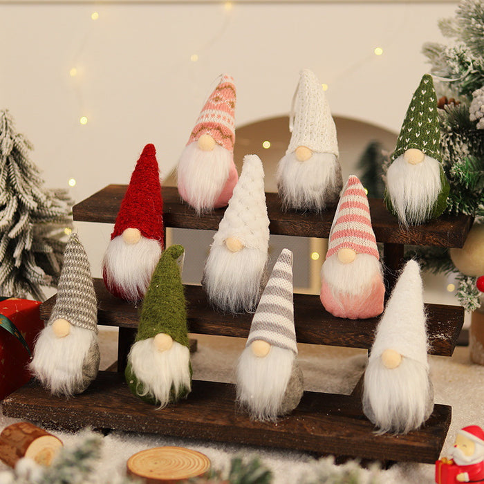 Wholesale Christmas Decorations Christmas Knitted Small Pendant Christmas Tree Faceless Old Man Doll Pendant Small Hanging