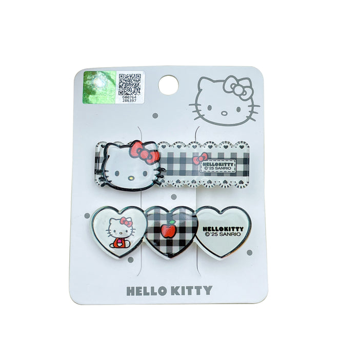 Wholesale Cute cartoon checkered heart-shaped side hair clip