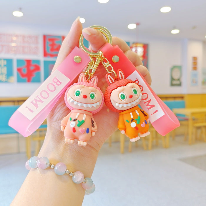 Wholesale Cross-Dressing Cartoon Keychain Cute School Bag Pendant Car Key Chain Doll Machine Gift
