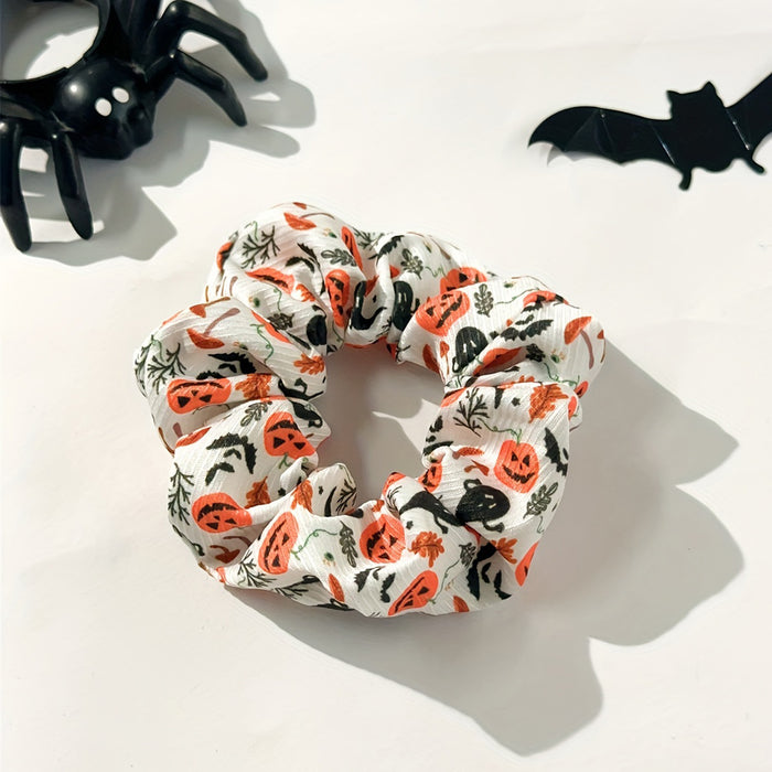 Wholesale  Ghost Witch Hat Scrunchie High Elastic Fabric Hair Accessory