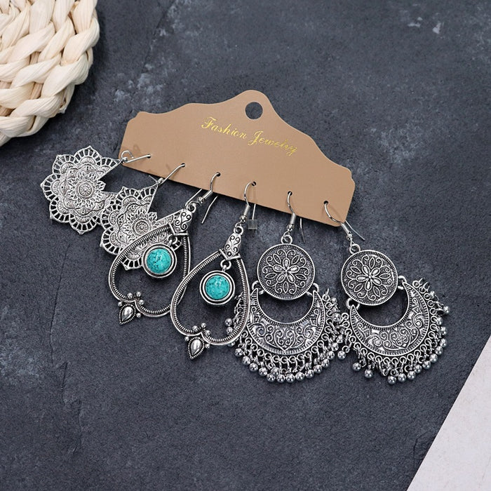 Wholesale Bohemian Ethnic Style Long Alloy Earrings JDC-ES-Luox011